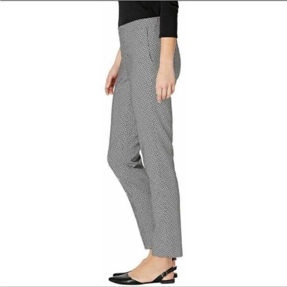 J JILL Geo Print Essential Slim Ankle Pants Womens 12 Straight Leg Office Travel - Picture 7 of 15